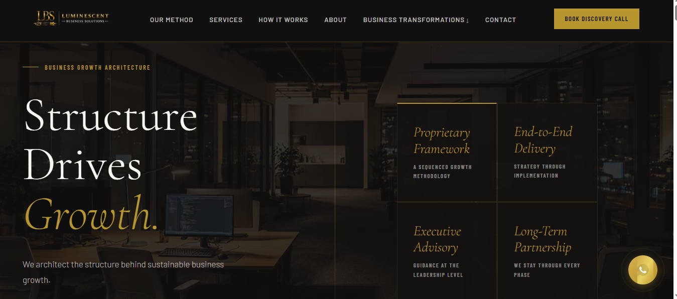 Luminescent Business Solutions website